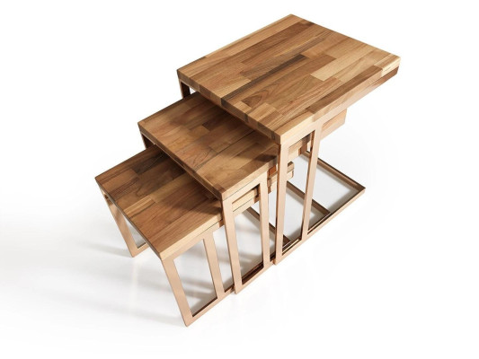 Meubles de design pour le salon complets et modernes en trois pièces.