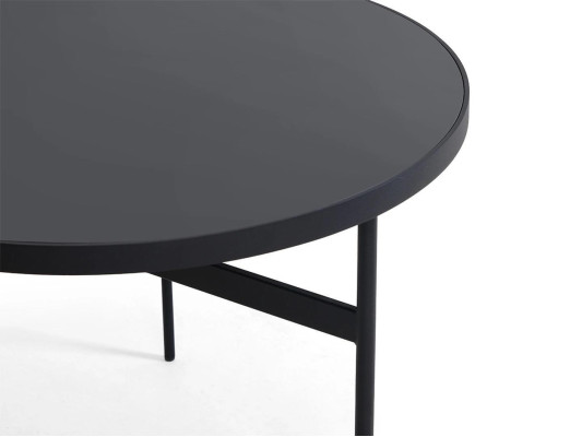 Table d'appoint ronde moderne de luxe en bois de conception de meubles noirs