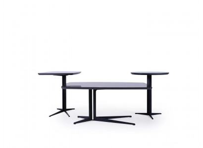 Ensemble de salon 3 pièces Table basse de luxe 2 tables d'appoint Mobilier de table