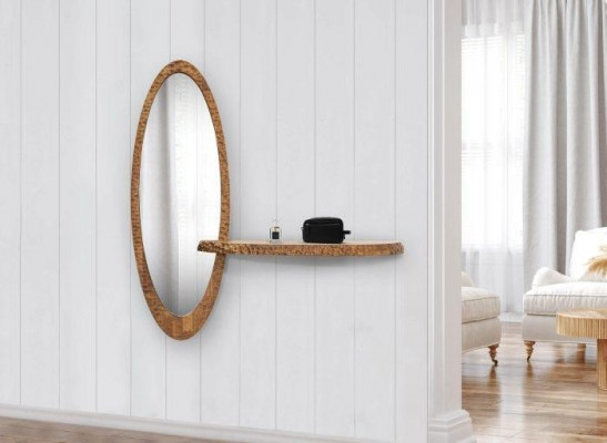Étagère élégante pour le couloir avec miroir nouveauté pour votre intérieur.