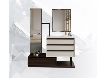 Coiffeuse Coiffeuse Console Miroir Bois Blanc Chambre