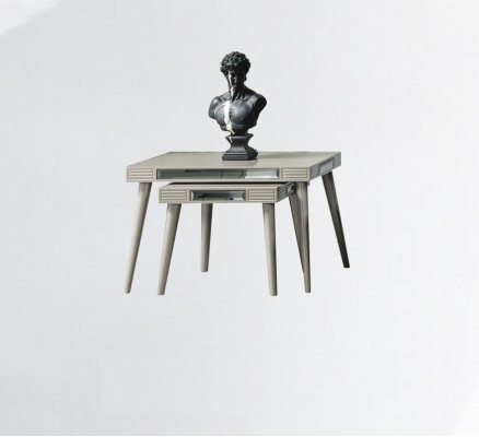 Groupe de tables d'appoint 2 pièces Table basse et tables de canapé Argent Salon