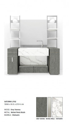 Armoire de salle de bain grise Mobilier de salle de bain Armoire Gris Meuble de salle de bain classique neuf