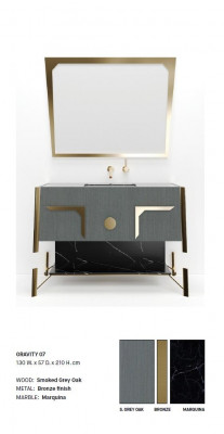 Armoire de salle de bain grise Meuble de salle de bain Étagère Armoire de salle de bain Étagères en bois Mobilier