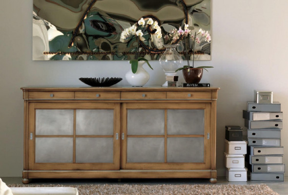 Commode Buffet Bahut Brun Buffets en Bois Massif Armoire Mobilier Commodes
