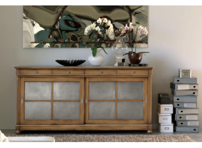 Commode Buffet Bahut Brun Buffets en Bois Massif Armoire Mobilier Commodes