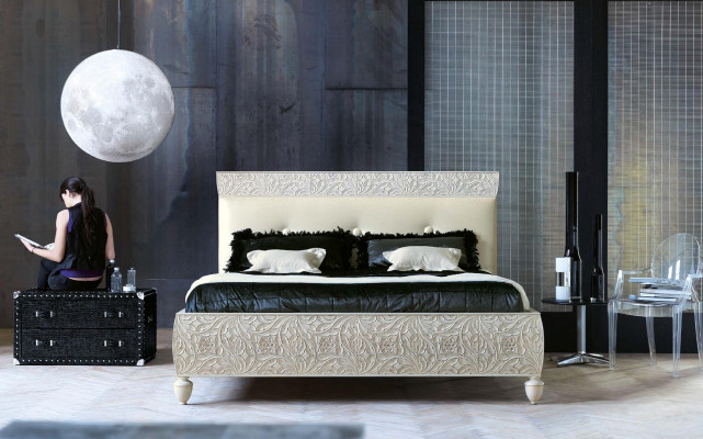 Lit de luxe Lits en bois Cadre de lit Design 180x200 nouveau Cadre de lit double