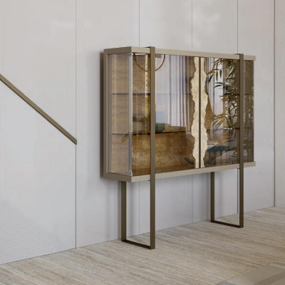 Salle de séjour Armoire Bar Meubles Armoire Bois Verre Armoire Penderie Meubles Design de Luxe Neuf