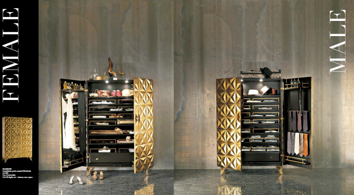 Armoires Bois massif Armoire à vêtements Armoire Meubles Ameublement Italien