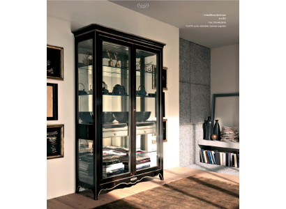 Vitrine Mobilier de salon Bois massif Vitres Armoire en verre Bois véritable Buffet