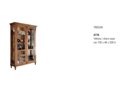 Armoire en bois marron Design Meuble Vitrine Buffet Vitrines Luxueuses Vitrines en verre