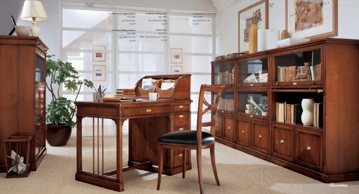 Bureau en bois véritable Mobilier italien Table de bureau Ameublement Meubles Tables nouveau