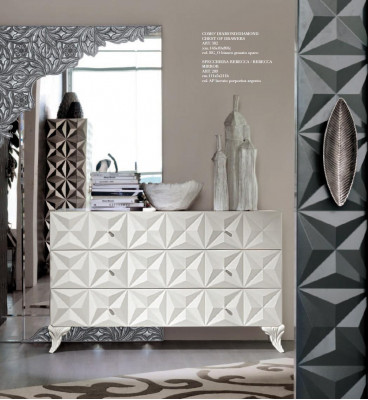 Miroir mural Classique en bois, design de miroir rectangulaire en argent pour chambre.