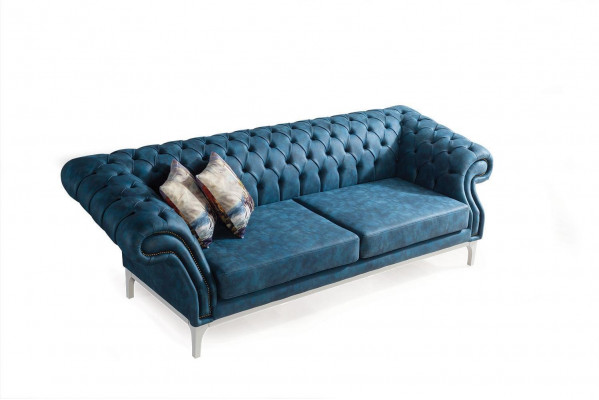 Vert-Jaune Canapé Trois Places De Luxe Designers Fauteuil 3+3+1 Ensemble