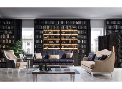 Ensemble de canapés modernes pour salon Rembourrage Trois places Fauteuil design en 3 pièces