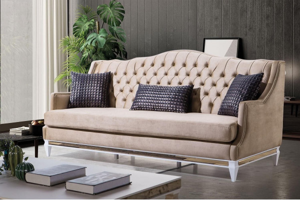 Ensemble de canapés modernes pour salon Rembourrage Trois places Fauteuil design en 3 pièces