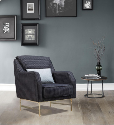 Ensemble de canapés noir et blanc 3 places + 3 places, élégant fauteuil une place sofas