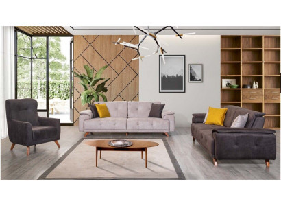 Mobilier de salon Élégant canapé 3 places Fauteuil rembourré  3 places Ensemble de 3 pièces