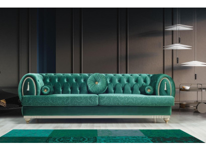 Canapé moderne 3 places Canapé vert Salon luxueux Canapé cadre en bois