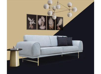 Gris Moderne Canapé de designer 3 places de salon de luxe Canapé rembourré