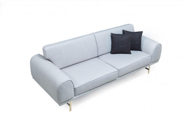 Gris Moderne Canapé de designer 3 places de salon de luxe Canapé rembourré