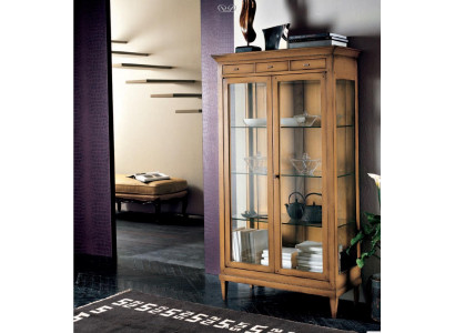 Vitrines en bois massif Armoire vitrée en verre Vitrine en bois massif Mobilier de salon Buffet