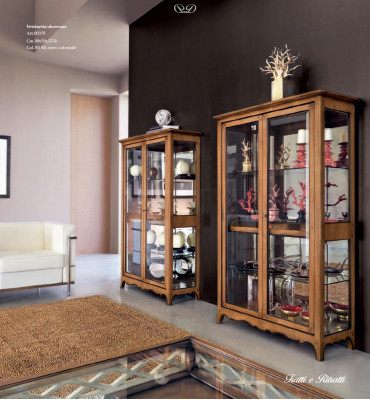 Vitrine en bois massif Armoire vitrée en verre Vitrine en bois massif Meuble de salon Buffet nouveau