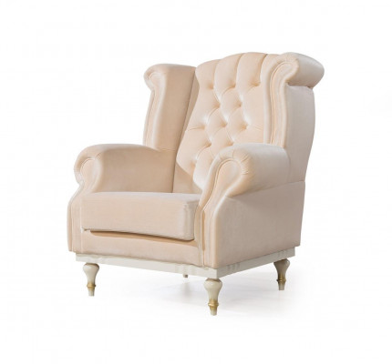 Fauteuil rétro blanc Chesterfield 1 place chaise de bar fauteuil de salon 1 place