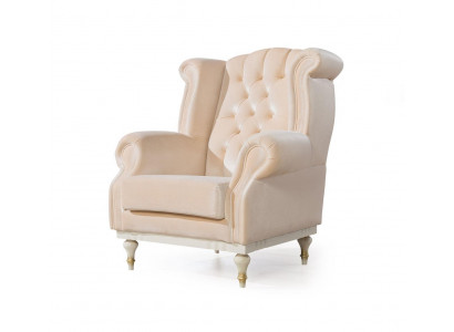 Fauteuil rétro blanc Chesterfield 1 place chaise de bar fauteuil de salon 1 place