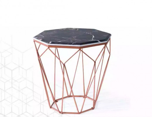 Table d'appoint Salon Mobilier de luxe Matériau Métal noir Design