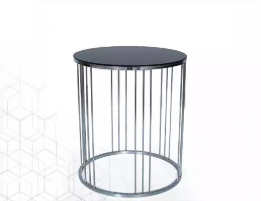 Table d'appoint Salon Mobilier Matériau Acier Inoxydable Noir Design Moderne
