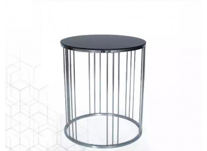 Table d'appoint Salon Mobilier Matériau Acier Inoxydable Noir Design Moderne
