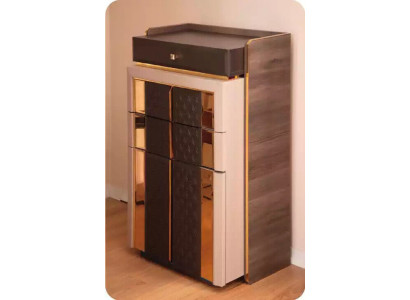 Coffret de luxe Buffet Commode Marron Or Armoire en bois Commode Chambres à coucher Commodes
