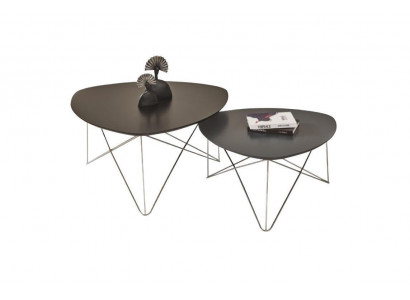 Groupe Table basse Table d'appoint Table basse Gris Ensemble de 2 tables Table en bois