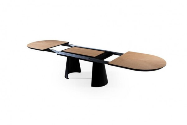 Table de salle à manger Table ovale Table à manger extensible Table de cuisine en bois Marron