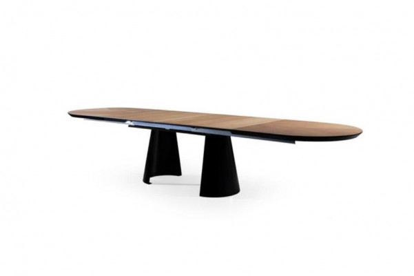 Table de salle à manger Table ovale Table à manger extensible Table de cuisine en bois Marron