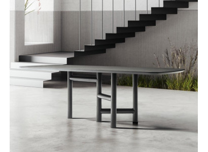 Table de cuisine Table à manger Extensible Design de luxe Bois Gris