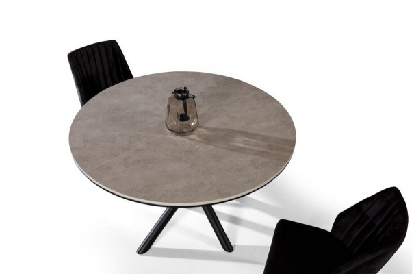 Table à manger Ronde Table à manger Extensible Table de cuisine Bois Gris Tables
