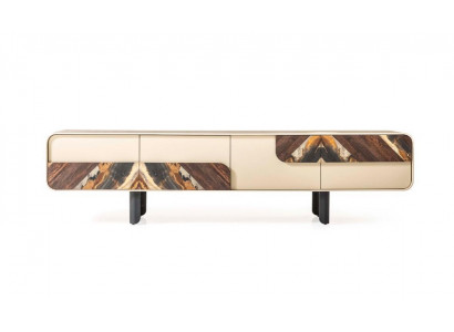 Meuble TV Meuble bas TV Buffet commode Bois Beige Salon Unité murale de meubles