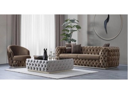 Ensemble de salon de designer 3 + 1 places Meubles de luxe et moderne ensemble 2 pièces