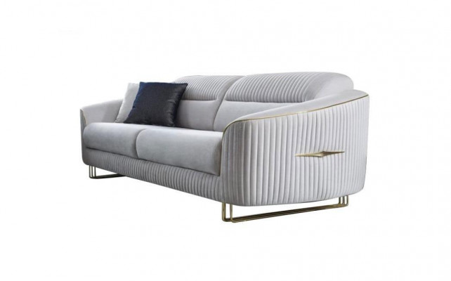 Canapé 3 places Canapé rembourré Blanc Textile Siège Design Canapé Moderne Neuf