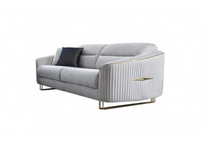 Canapé 3 places Canapé rembourré Blanc Textile Siège Design Canapé Moderne Neuf