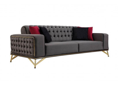 Canapé design 3 places Chesterfield Canapé Rembourrage Canapés Design Marron