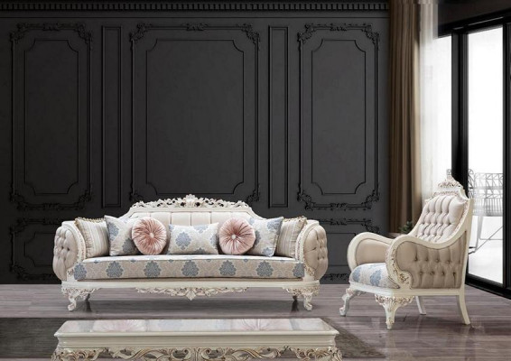 Canapé designer 3 places Chesterfield Luxe Tissu Canapés Canapés Tissu Textile Nouveau