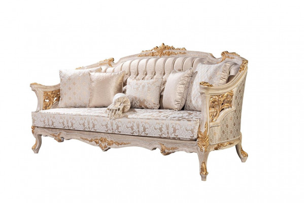 Chesterfield 3 places Canapé designer Luxe Revêtement de canapés Tissu Textile neuf