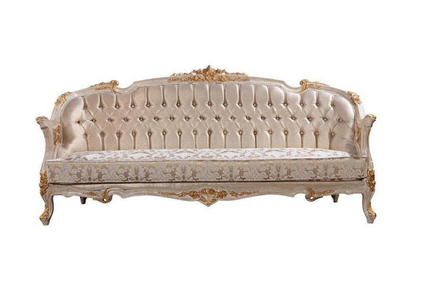 Chesterfield 3 places Canapé designer Luxe Revêtement de canapés Tissu Textile neuf