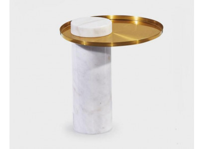 Table d'appoint ronde blanche élégante Table basse de luxe Mobilier de salon