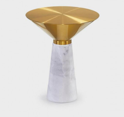 Table d'appoint ronde moderne Table basse Table basse dorée Table en marbre