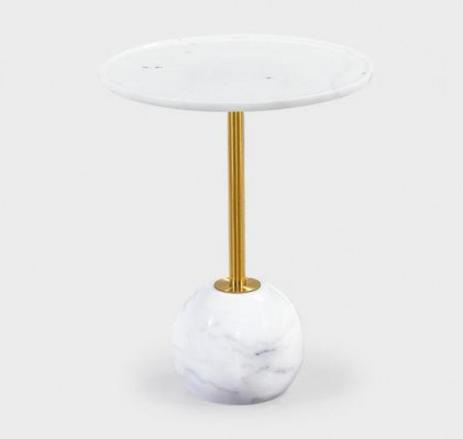 Table d'appoint blanche élégante Table basse ronde Salon Table basse en marbre Meubles