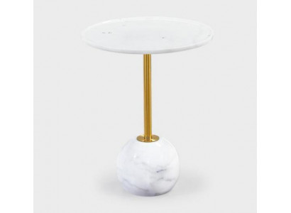 Table d'appoint blanche élégante Table basse ronde Salon Table basse en marbre Meubles